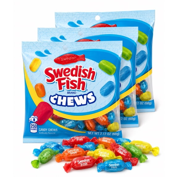 Swedish Fish Chews Soft & Chewy Candy 2.12 oz 3 Pack