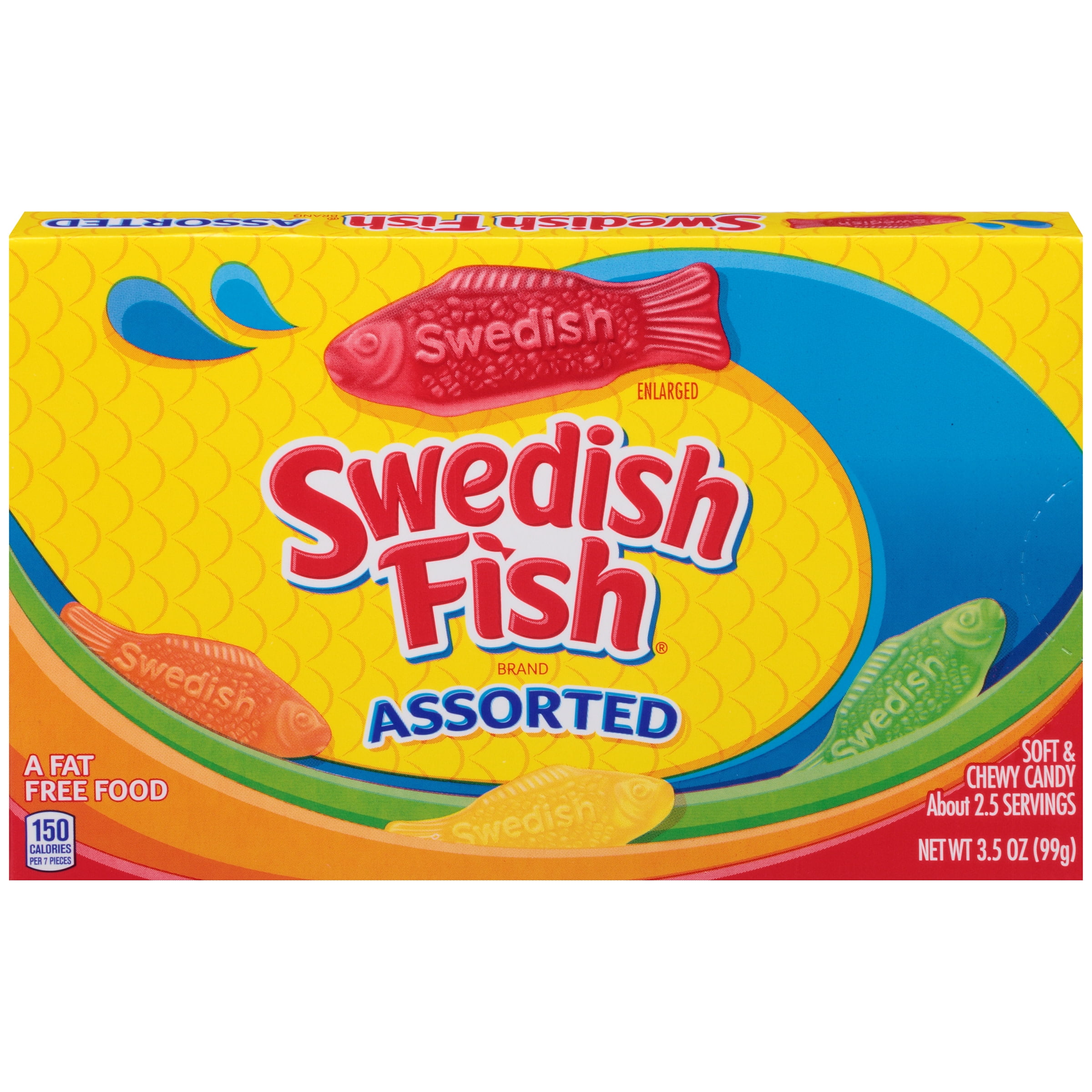Swedish Fish Fat-Free Assorted Flavors Soft & Chewy Candies, 3.5 oz