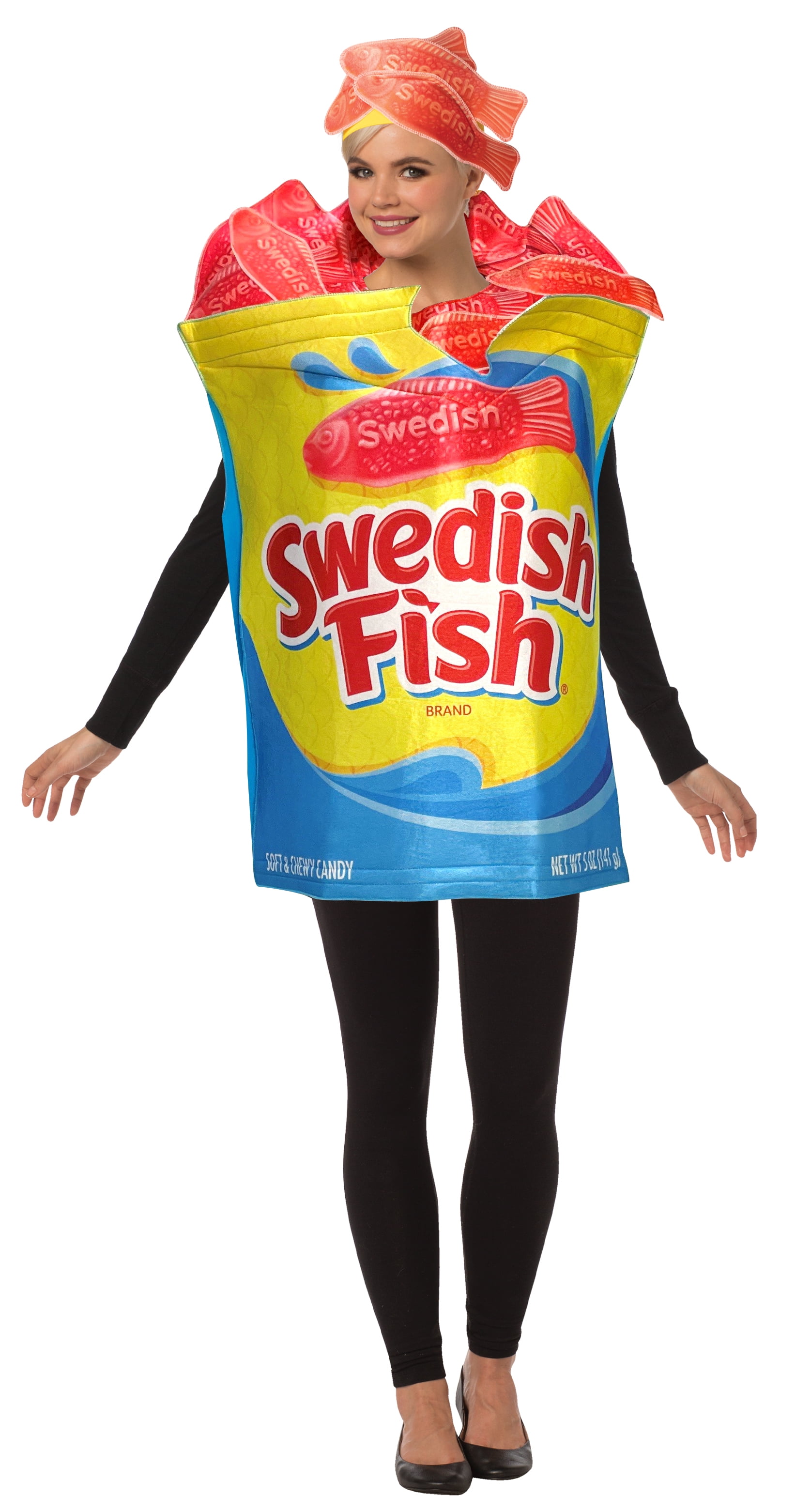 Swedish Fish Pack Halloween Costume Men's and Women's, Adult One Size, Red  Yellow Blue, by Rasta Imposta 