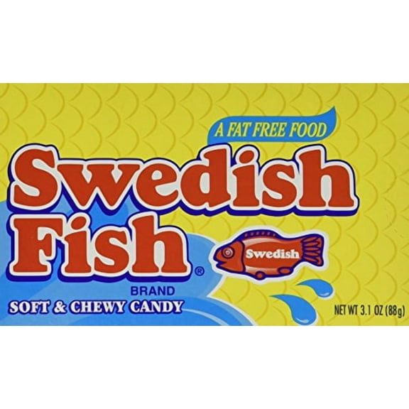 Swedish Fish Red Soft and Chewy Candy Theater Size Box (Pack of 12)