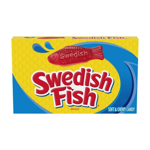 Swedish Fish Red Soft and Chewy Candy Theater Size Box (Pack of 5)