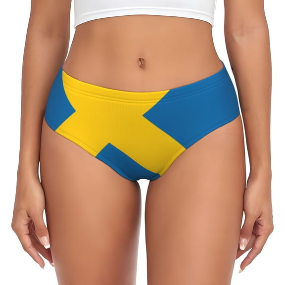 Swedish Flag Bikini Panties Stretch Cool 3D printed Underwear for Women 4X-Large