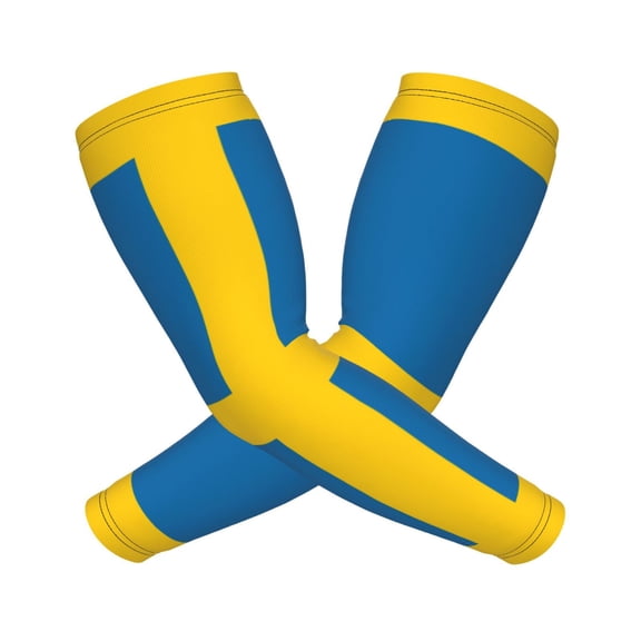 Swedish Flag Compression Sports Arm Sleeve Baseball Football Basketball For Men And Women