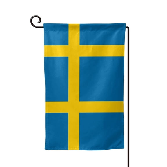Swedish Flag Double Sided Garden Flag for Indoor Outdoor Decorations 12.5 * 18 Inches Square