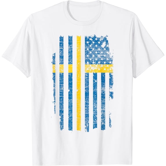 Swedish Flag Gifts 4th Of July USA US Flag Sweden T-Shirt