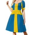 thumbnail image 1 of Swedish Flag T-Shirt - Sweden Sports Team Sticker Sleeveless Dress long sleeve dress ceremony dresses sexy short dresses daring, 1 of 7