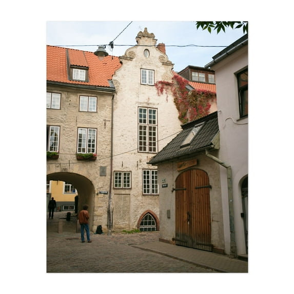 The Swedish Gate, Riga 01 - Riga Latvia Photography Architecture Street Photography Vintage Cityscape Travel Poster Autumn Unframed Wall Art Print 22 x 28 inches