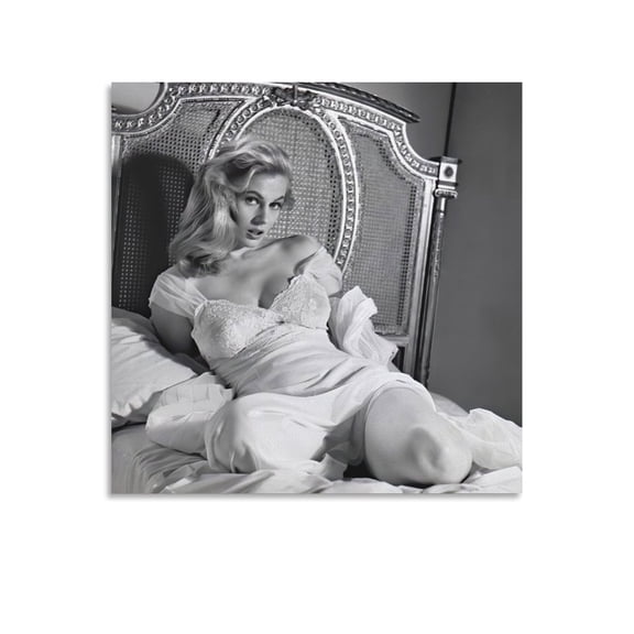 Swedish Hottest Actresses Anita Ekberg Retro Poster Canvas Art Poster and Wall Art Picture Print Modern Family bedroom Decor Posters 28x28inch(70x70cm)