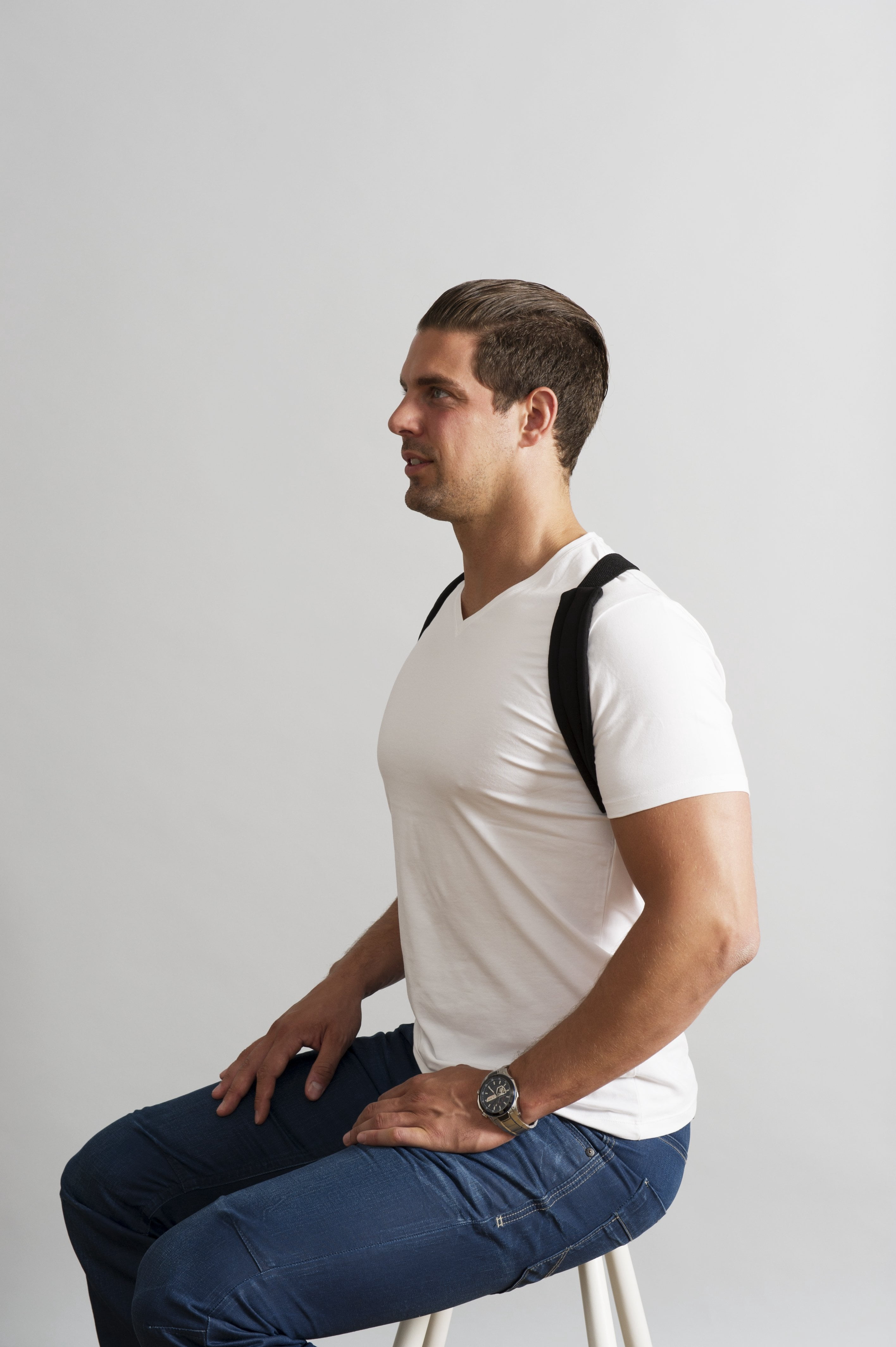 Swedish Posture Classic Shoulder and Upper Back Support ,Unisex, Black - Small - Medium