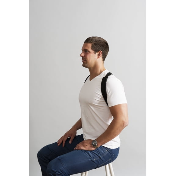 Swedish Posture Classic Shoulder and Upper Back Support ,Unisex, Black - Small - Medium