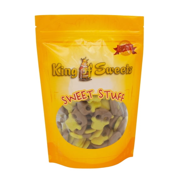 Swedish Style Sweet Banana & Toffee Skulls, 1 Pound in a Resealable Bag - Delicious Swedish Candy