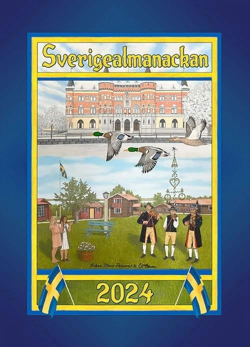 Swedish Sverigealmanackan 2024 Small Wall Calendar