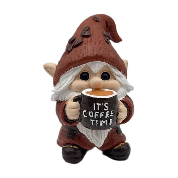 Swedish Tomte Handmade Coffee Statue Gold Mark Ornamental Desktop Figurine for Enthusiasts Themed Deco