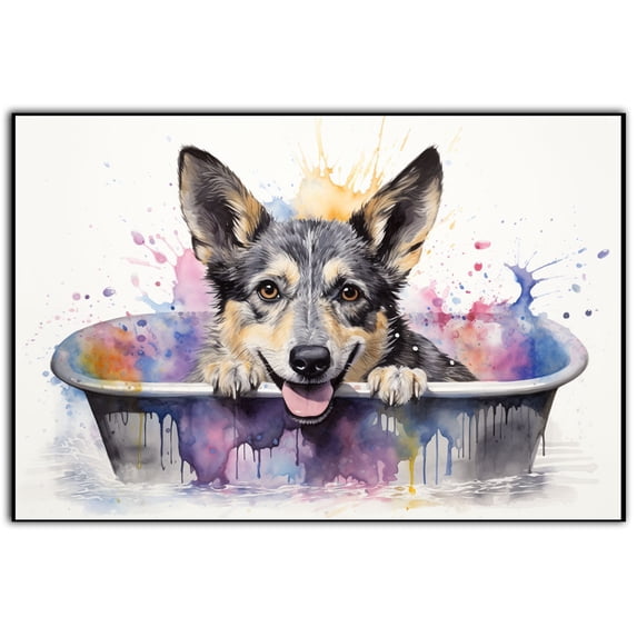 Swedish Vallhund Dog Canvas Bathroom Décor - Unique Bath Wall Decor - Modern Canvas Bathroom Wall Art - Room Decor - Bathroom Decorations - Restroom Sign - Wall decor living room