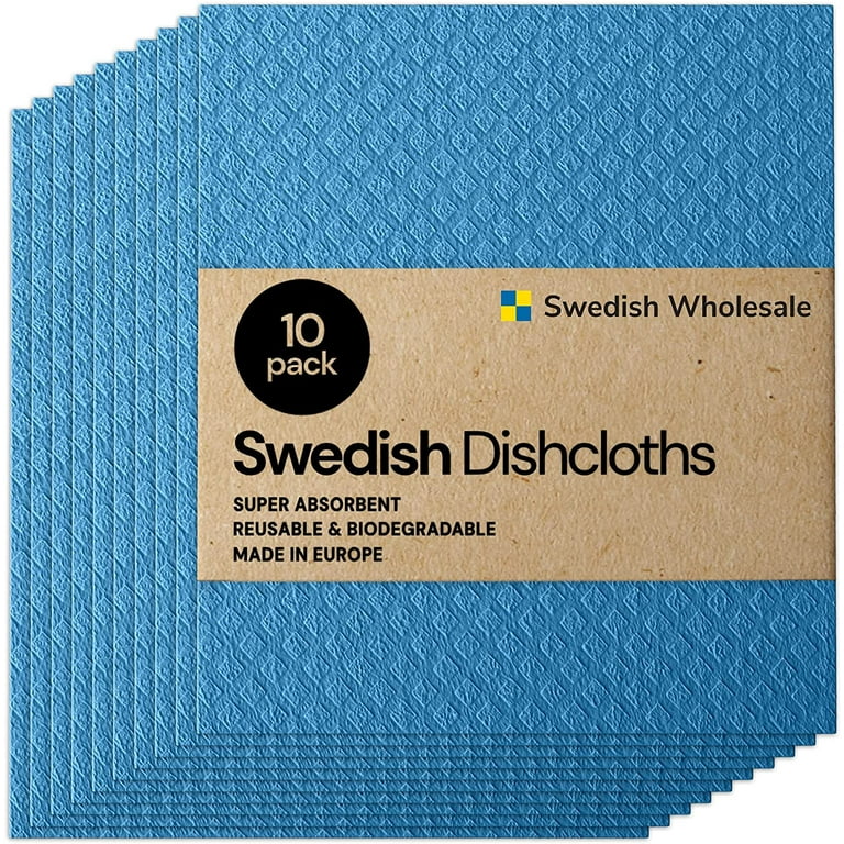 Swedish Dishcloth Cellulose Sponge Cloths - Bulk 10 Pack of Eco-Friend –  Green Global Office Products