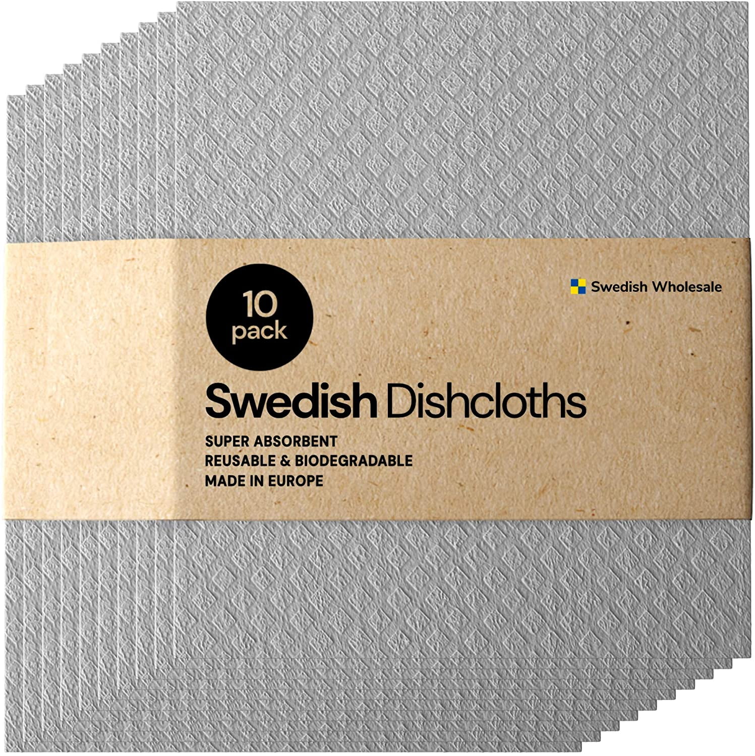Dishcloths - White - Pack of 10 - Smudge & Dribble