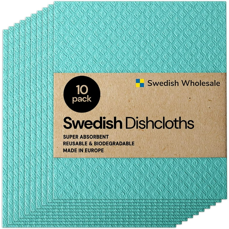 Swedish Wholesale Swedish Dish Cloths - 10 Packs Reusable, Seafoam Green 