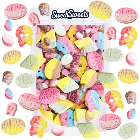 Swedisweets Mega Bubs Mix Swedish Candy Assortment, Vegan Gluten-Free Halal Bulk Mix, Authentic Swedish Gummy and Sour Treats 454 g (16 oz)