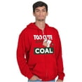thumbnail image 1 of Swee'Pea Too Cute Get Coal Christmas Unisex Plus Size Zip Hoodie Brisco Brands 2X, 1 of 3