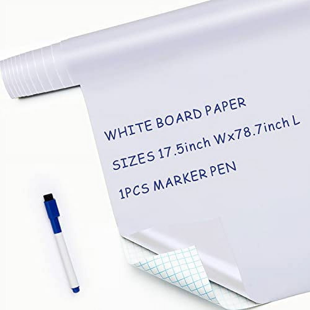 T&W SAME FILM White Board Dry Erase-Colorful Whiteboard Wall Sticker Roll  17.3''X78.7''-Self Adhesive Dry Erase Paper for