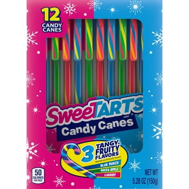 SweeTARTS Holiday Candy Canes, Christmas Candy Stocking Stuffers, 12 Count Box, 5.3 oz