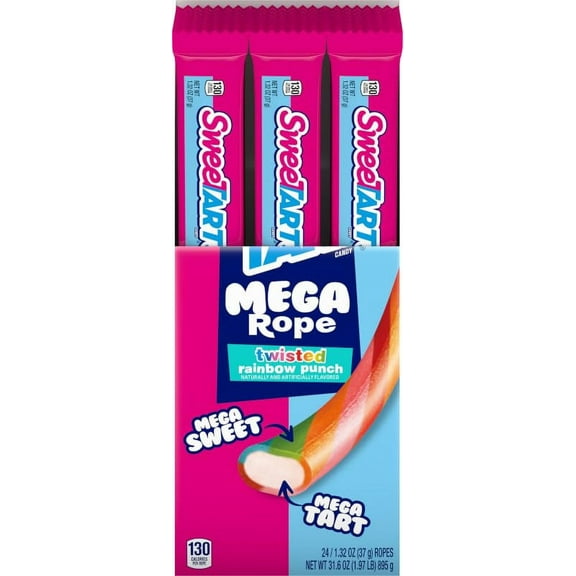 SweeTARTS Mega Filled Ropes, 1.32oz (Pack of 24)