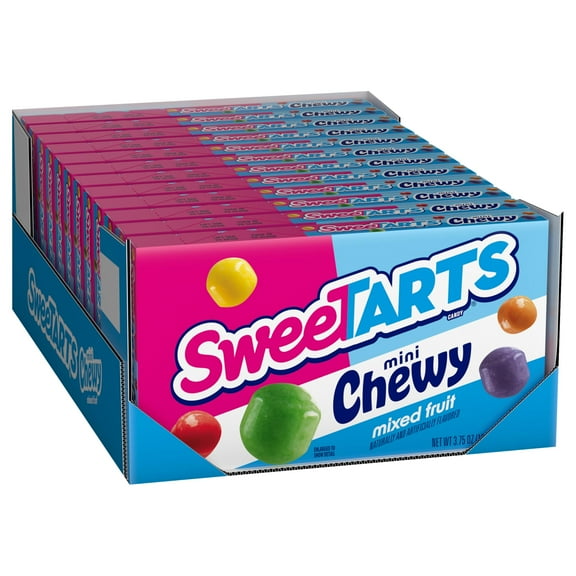 SweeTARTS Mini Chewy, Candy, MFF30 Mixed Fruit, Theater Box, 3.75 oz, 12 count