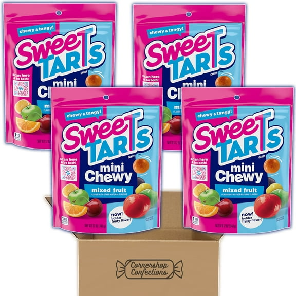 SweeTARTS Mini Chewy, Candy, Mixed Fruit, 12 oz pack of 4