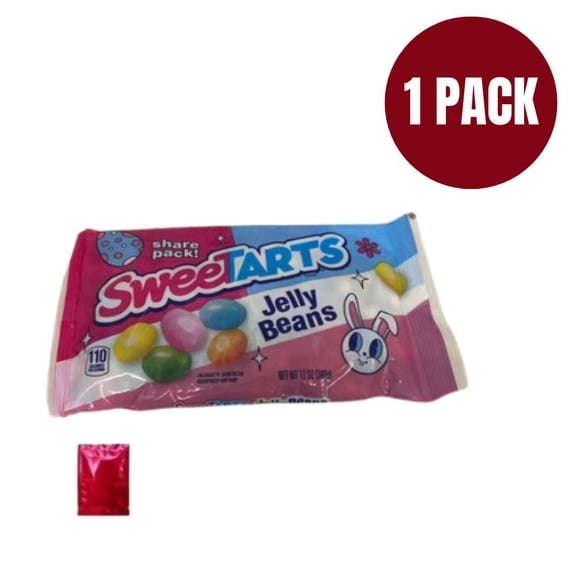 SweeTARTS Original Jelly Beans, 12 oz Share Pack Tangy & Sweet Assorted Fruit Flavors with Bonus LaPrima Morceau Bonbon