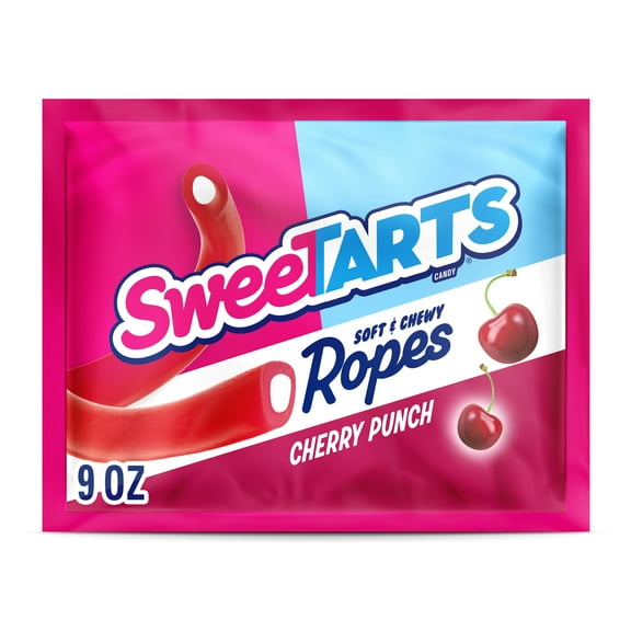 SweeTARTS Ropes, Candy, Cherry Punch, Soft and Chewy, 9 oz Bag