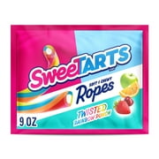 SweeTARTS Ropes, Candy, Twisted Rainbow Punch, Soft and Chewy, 9 oz
