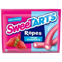 SweeTARTS Soft & Chewy Ropes Candy, Tangy Strawberry, 9 oz