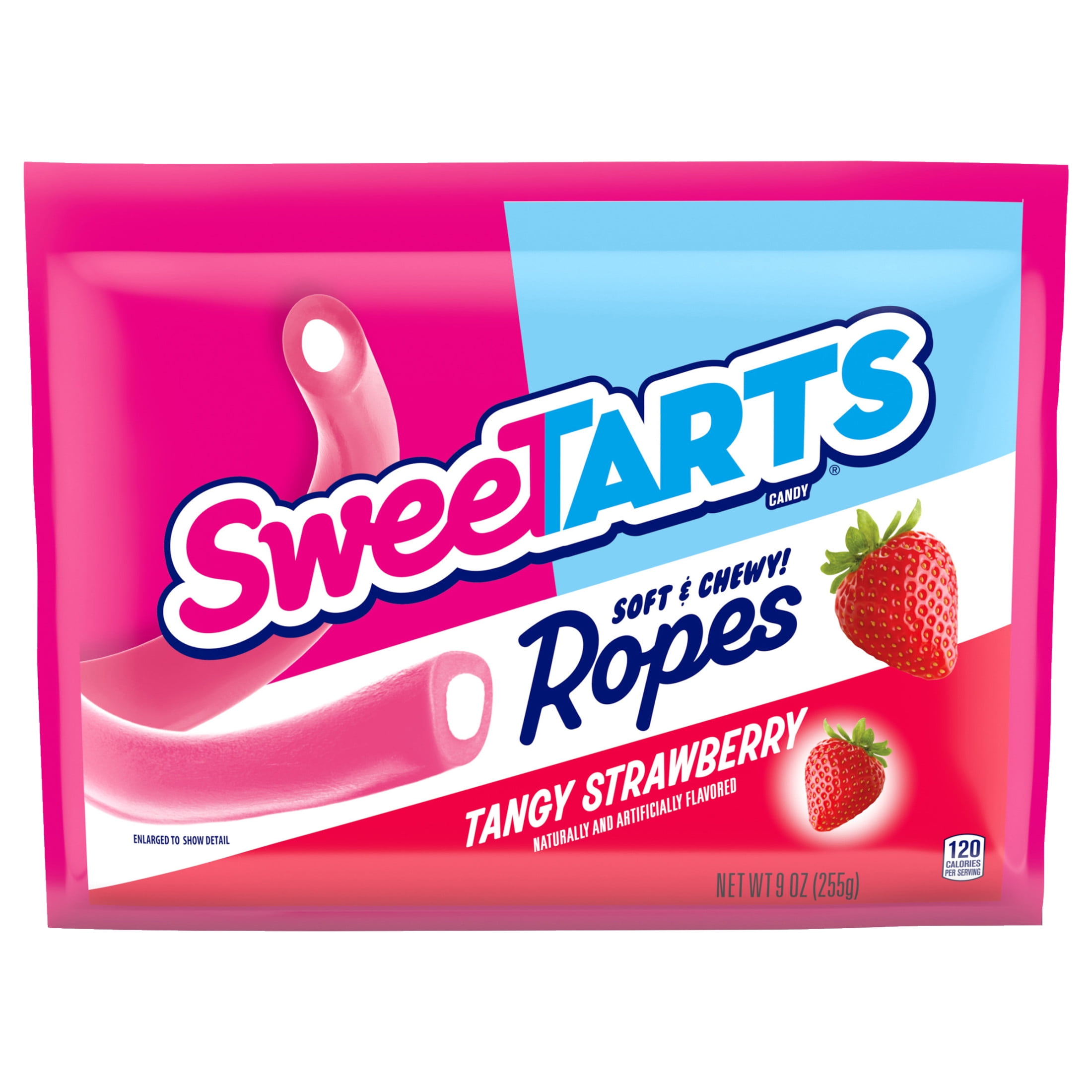 SweeTARTS Soft & Chewy Ropes Candy, Tangy Strawberry Flavor, 9 Ounce Pouch