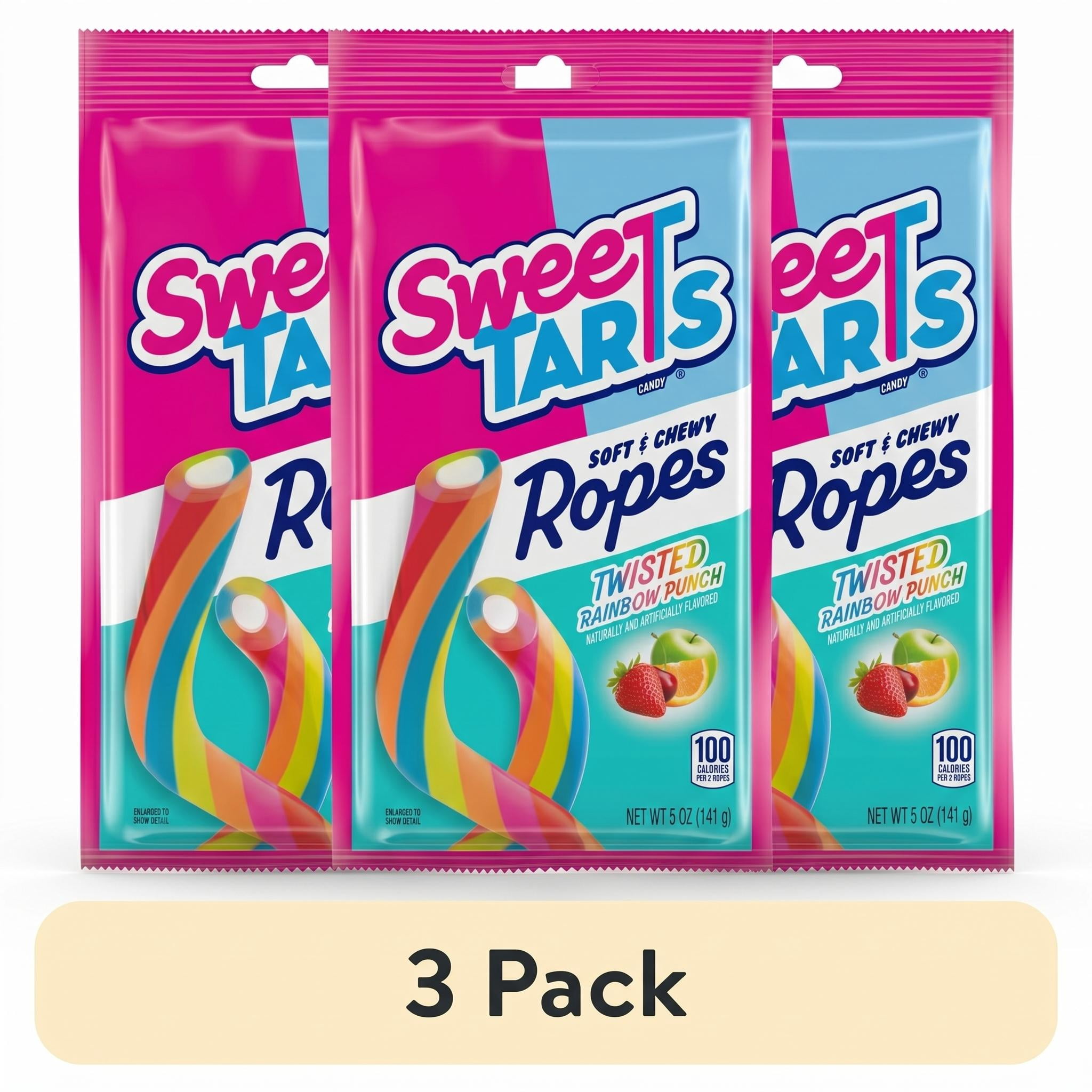 Spring Candy Rainbow Ropes SweeTARTS Twisted Rainbow Ropes, Soft & Chewy Fruit Candy, 5 oz Bag ...