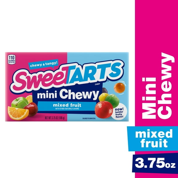 SweeTARTs Mini Chewy Mixed Fruit Candy, 3.75 oz box_Pack of 2