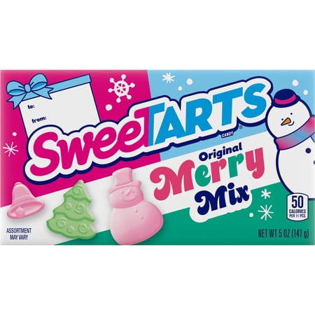 SweeTARTS Merry Mix Holiday Candies, Christmas Candy, 5 Ounce Theater Box