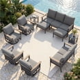 thumbnail image 1 of Sweecci Outdoor Patio Furniture Set, 10 Piece Aluminum Patio Conversation Sets, Swivel Rocking Chairs and Ottomans, 5.1" Cushions Outdoor Couch for Garden, Porch, Backyard,Gray, 1 of 9
