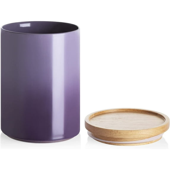 Sweejar Ceramic Food Storage Jar, Stackable Kitchen Canisters, Containers with Airtight Seal Wooden Lid - 58 Fl Oz ,Gradient Purple