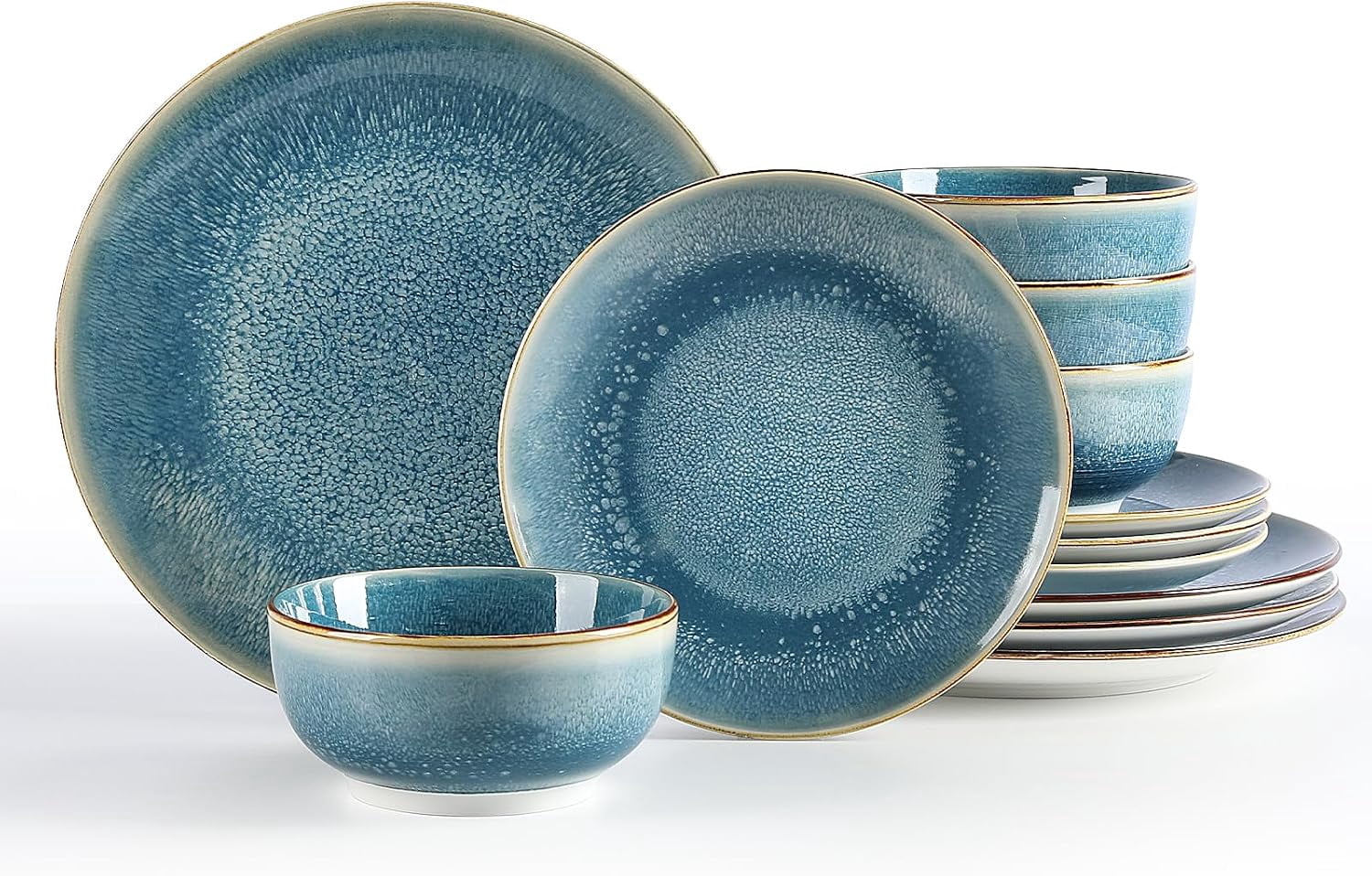Sweejar Dinnerware Sets Service for 4, 12 pcs Porcelain Plates and ...