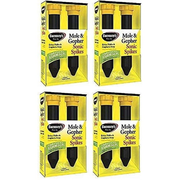 Sweeney's Mole & Gopher Sonic Spike Repeller - Outdoor Pest Control - 2 Pack, Quantity 4