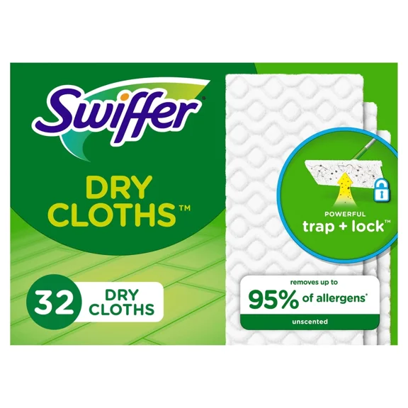 Sweep + Mop, Dry Pads Refill, Floor Cleaner,Cleaning Cloths, Unscented,32 Count