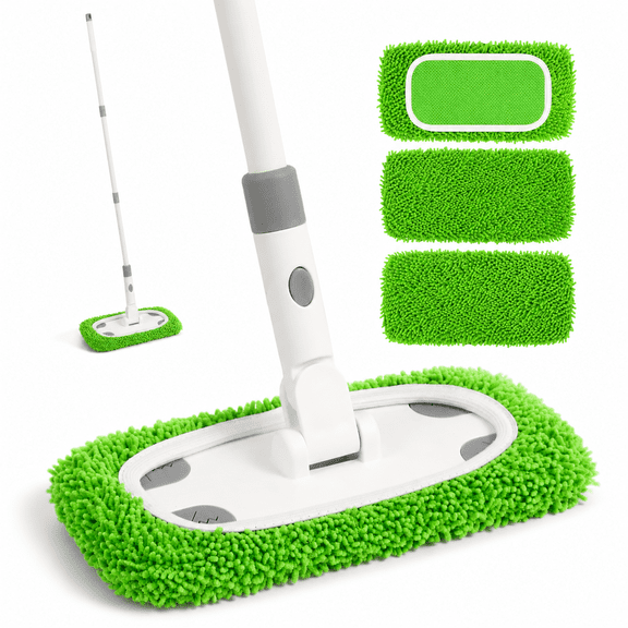 Sweeper Mop System With 3 Reusablefiber Pads