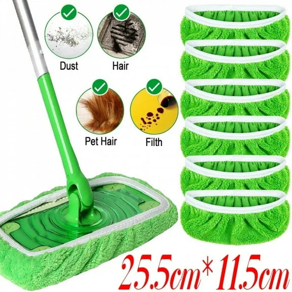 Sweeper Wet & Dry Cleaning Cloths Reusable Microfiber Mop Pads Green Furniture Flooring Mop Head Replacement Washable Rag Towel