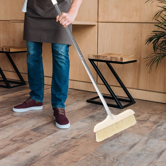 ifundom Soft Bristle Indoor Broom with Black Wooden Handle, Dust Broom for Home Cleaning and Floor Sweeping