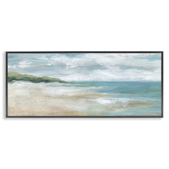 Stupell Industries Sweeping Coastal Expanse Black Framed Giclee Art, design by Carol Robinson, 13 x 30