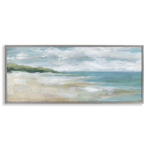 Stupell Industries Sweeping Coastal Expanse Gray Framed Giclee Art, design by Carol Robinson, 13 x 30