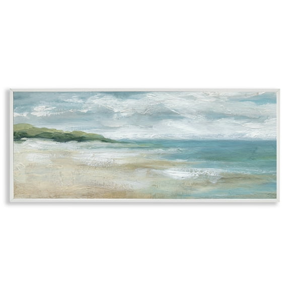 Stupell Industries Sweeping Coastal Expanse White Framed Giclee Art, design by Carol Robinson, 13 x 30