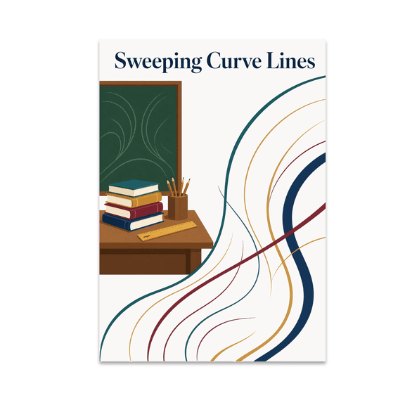 Sweeping Curve Lines - Calculus Teacher - 13x19 Poster Print