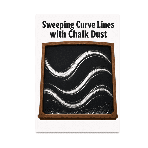 Sweeping Curve Lines with Chalk Dust Art - Calculus Teacher - 13x19 Poster Print