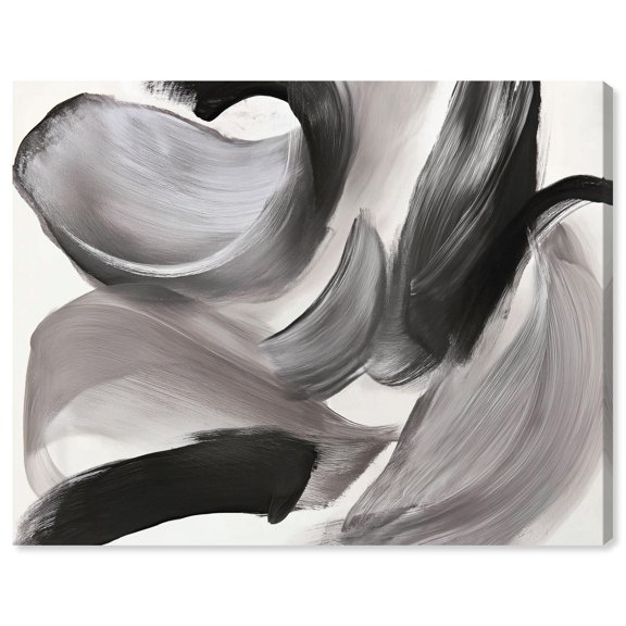 Sweeping Shadows I Canvas Print Black Grey Art by Art Remedy, Gallery Wrapped, 30 x 24